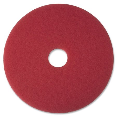 3M Buffer Pad, Removes Scuff Marks, 17" Red, PK 5 MMM08392